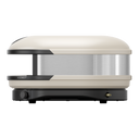 Bone Gozney Arc XL pizza oven in side profile with a stainless steel panel and gas connection.