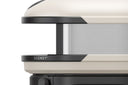 Side detail of a Bone Gozney Arc XL showing its stainless steel body and black mouth trim.