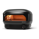Off Black Gozney Arc Lite in a three-quarter product view with a gas flame on the left and front dial visible.