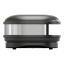 Left side profile of the Gozney Arc in Off Black with its brushed metal side panel.