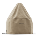 Beige Gozney Dome Gen 2 cover viewed from the front left, with black logo and a bottom drawcord.