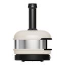 Left-side view of a Bone Gozney Dome Gen 2 with stainless steel side panel and black chimney.