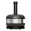 Left side view of the Gozney Dome XL Gen 2 in Off Black with black chimney and stainless steel body band.