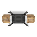 Overhead view of the Gozney Dome Gen 2 stand with slatted wooden side shelves extended.