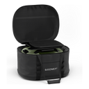 Gozney Tread Venture Bag open with an Olive Tread oven and Roof Rack inside, three-quarter view