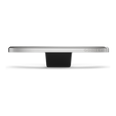 Front view of the Gozney Tread mantel with a silver edge and black mounting bracket.