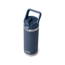 YETI Rambler 18 oz Bottle with Straw Cap Navy — product view